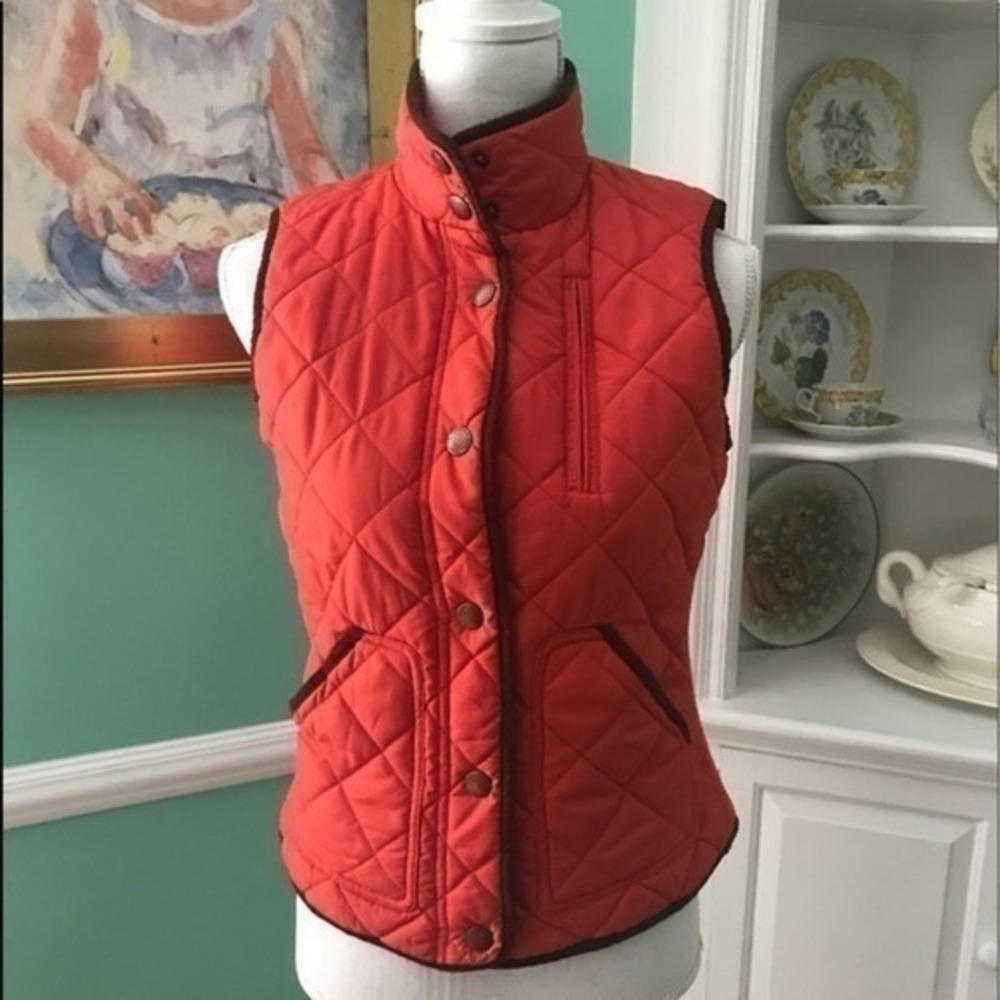 Lauren Ralph Lauren Quilted Orange-Red Puffer Vest